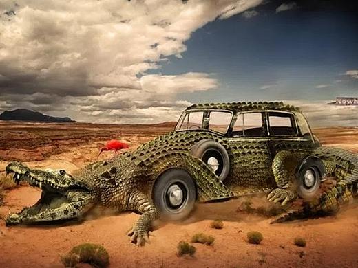 【合成教程】如何在Photoshop中创建一个充满异国情调的Crocomobile