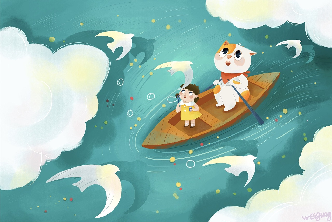 划船的大猫咪