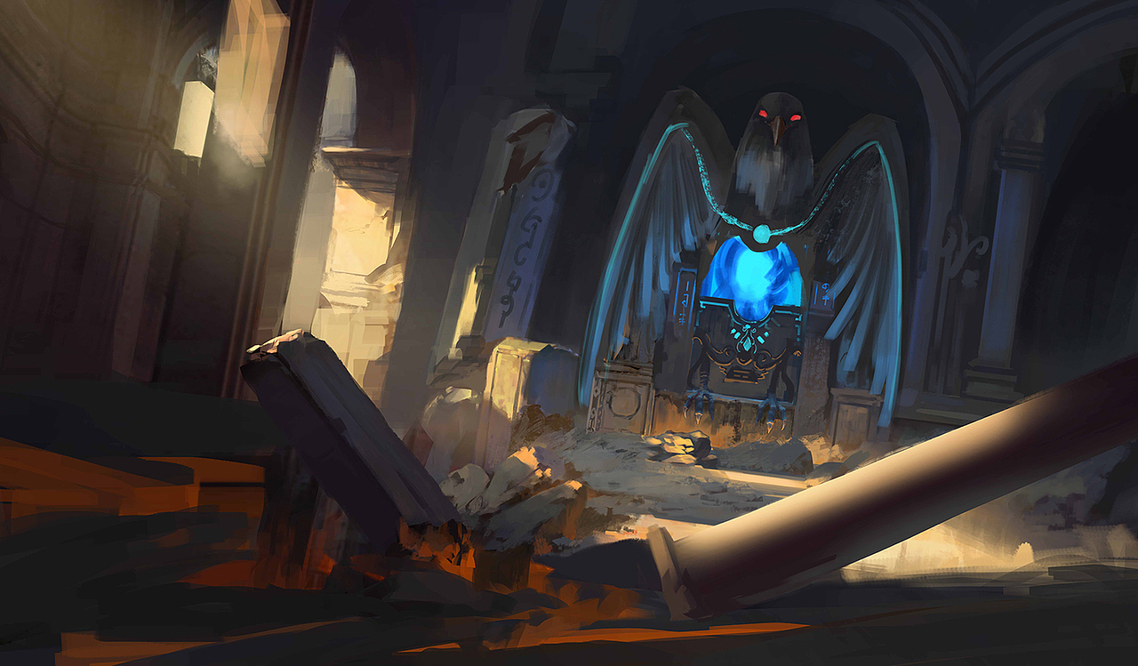 鹰门废墟|插画|游戏原画|yang黑白_原创作品-站酷zcool