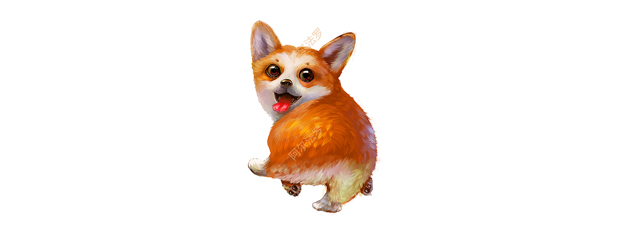 柯基犬 插画 卡通柯基 可爱狗狗（图ZMTM3ODY1MzMy） - 创作习作 - 站酷设计师阿尔法罗原创素材 - 站酷ZCOOL