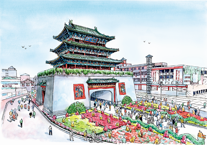 鼓楼，鼓楼夜市很出名，很多小吃，但是正宗的不在这附近。