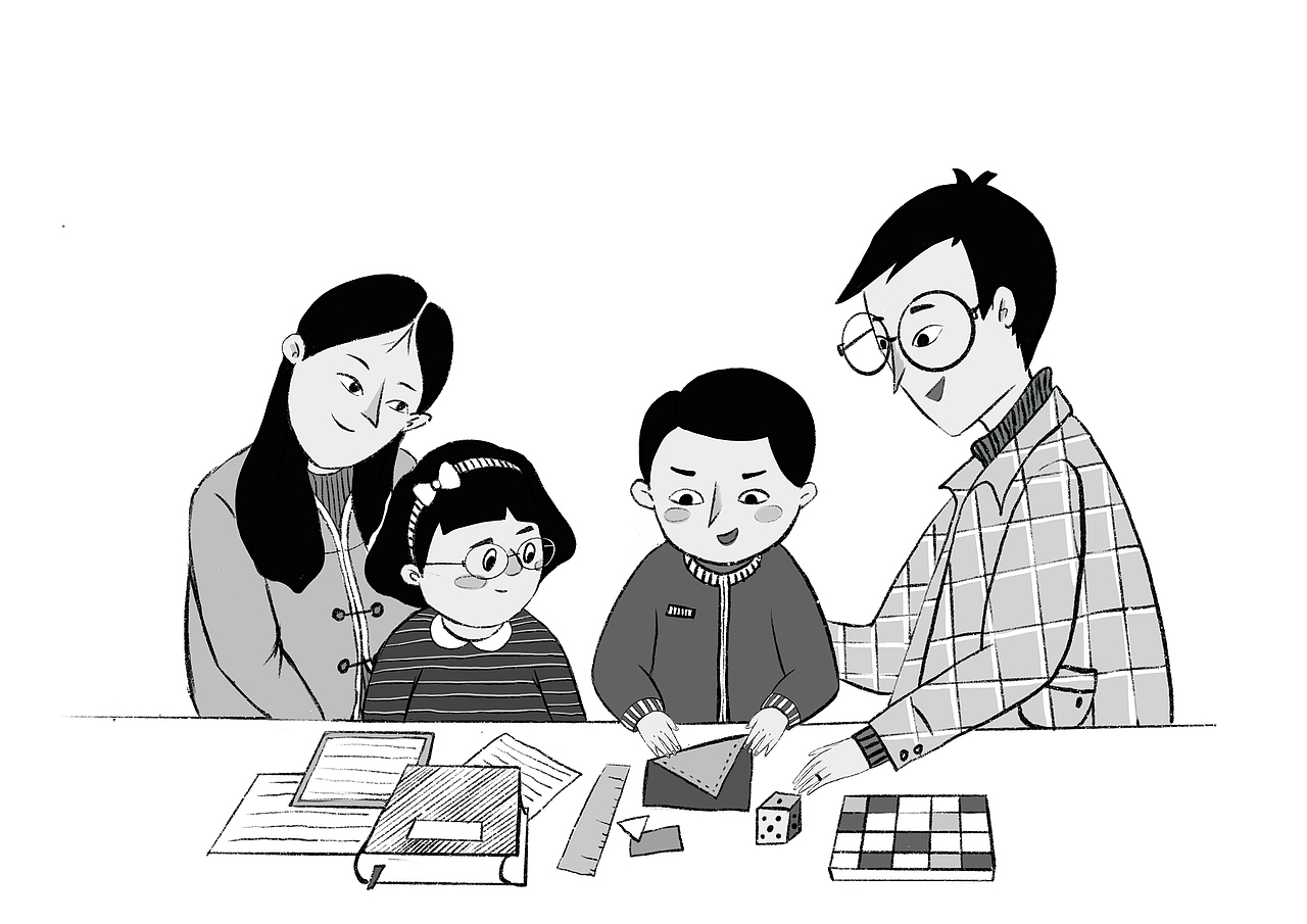 一家四口的亲子时光（图ZMTgzODI4MTA4） - 商业插画 - 站酷设计师子不彣原创素材 - 站酷ZCOOL