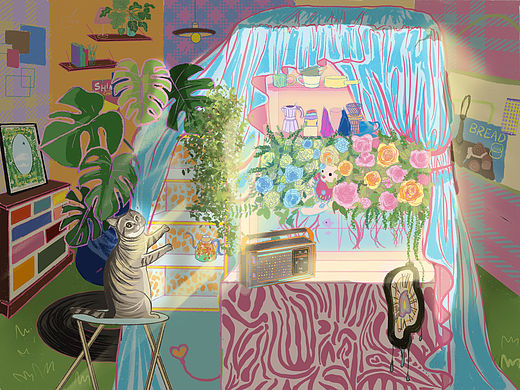 梦中房间（个人主页-ZNjU4OTEyODQ=） - 艺术插画 - 站酷设计师摩托车牌小老虎原创素材 - 站酷ZCOOL