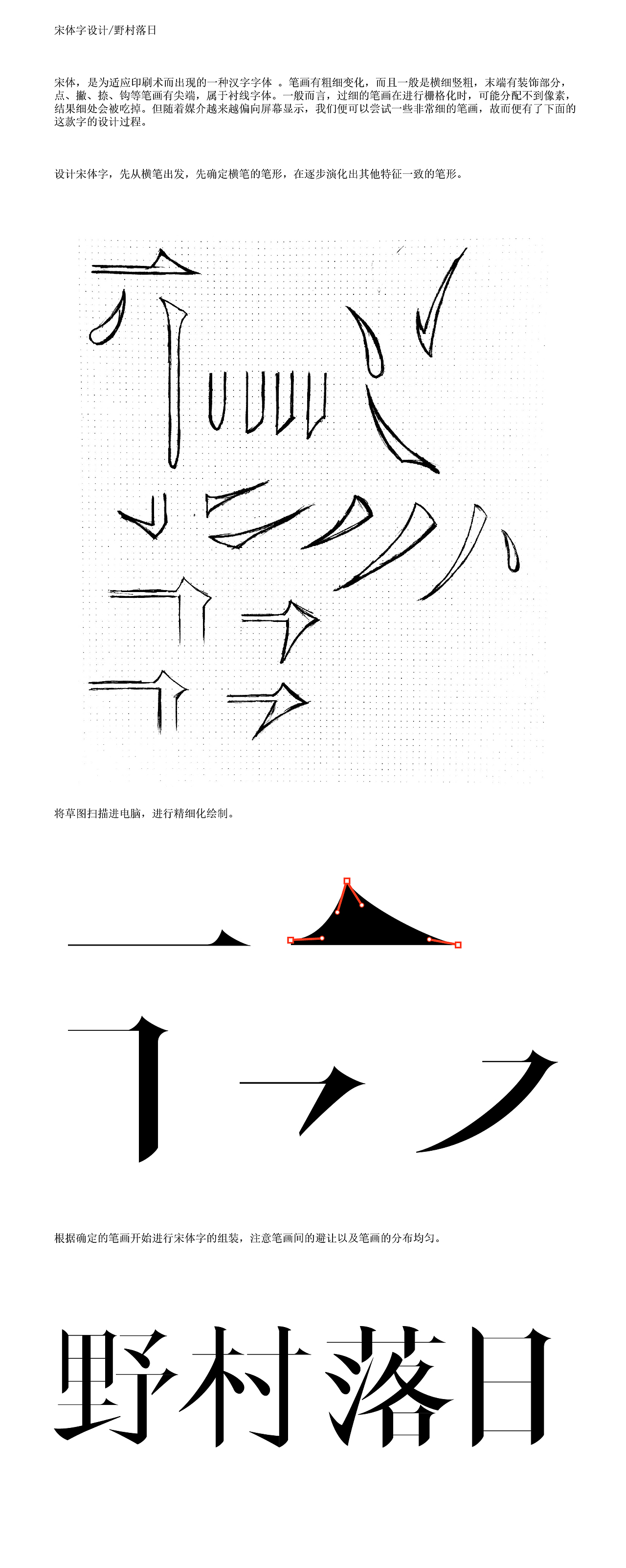 宋体字设计 | 野村落日（图ZMTgzOTM0Mjky） - 字体/字形 - 站酷设计师invinvinv原创素材 - 站酷ZCOOL