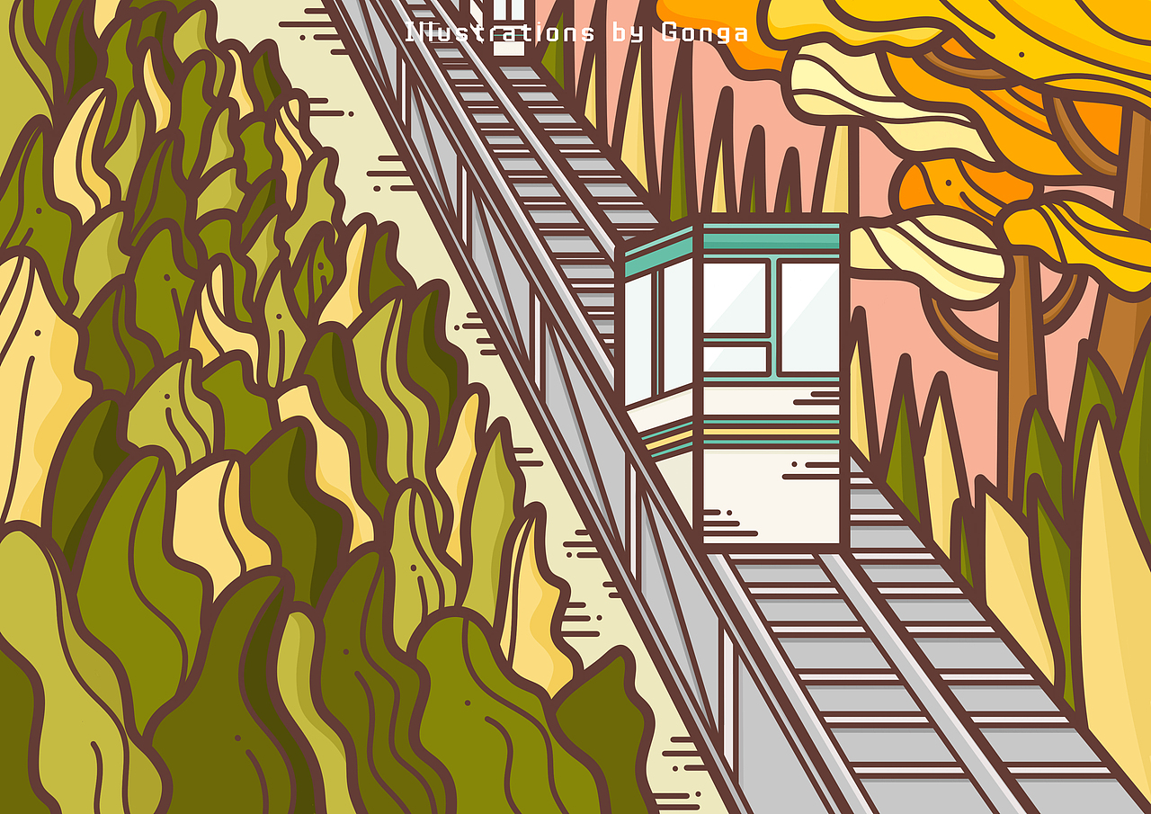 加拿大魁北克&班夫插画