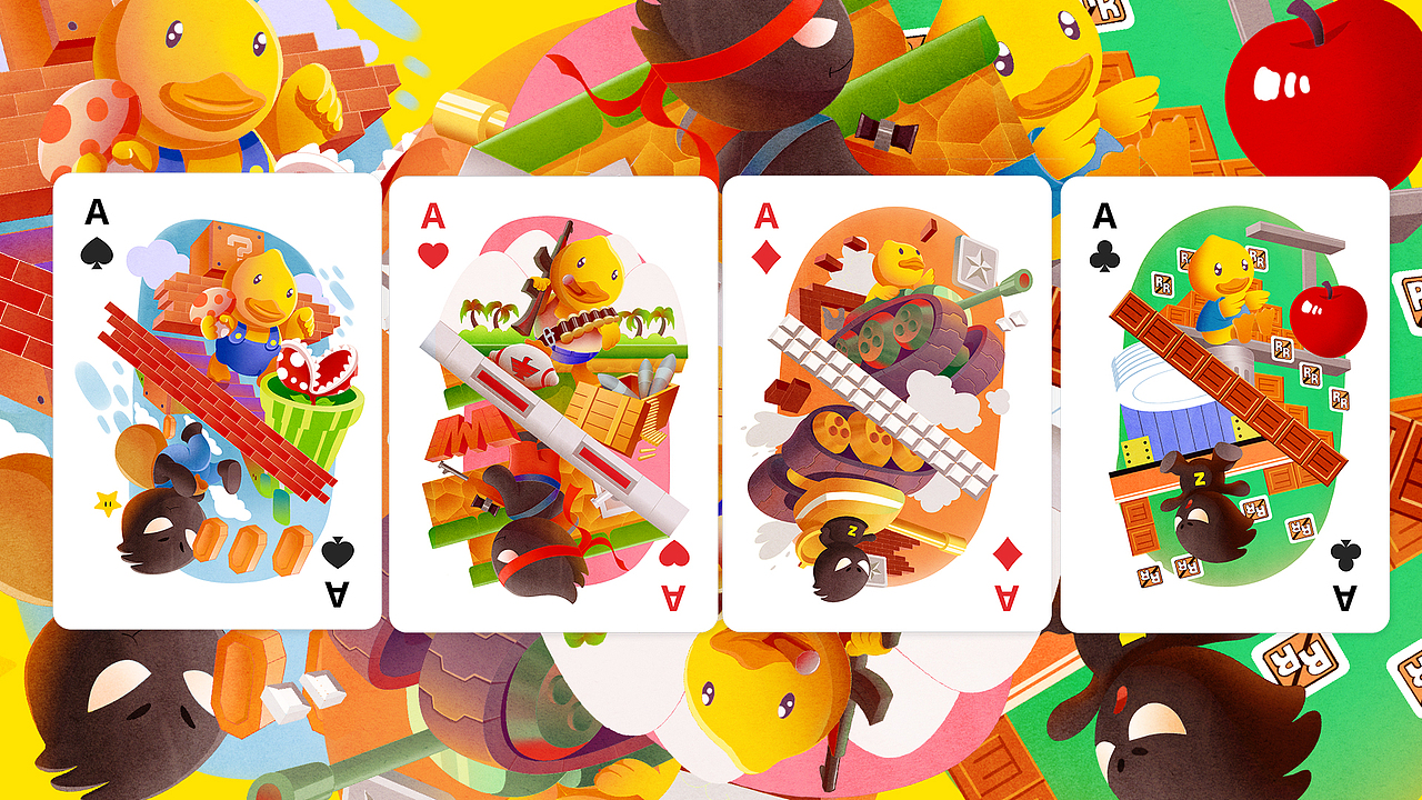 B.Duck小黄鸭 x ZCOOL站酷联名扑克（图ZMTc2MjI3NzAw） - 商业插画 - 站酷设计师哆啦喂梦原创素材 - 站酷ZCOOL