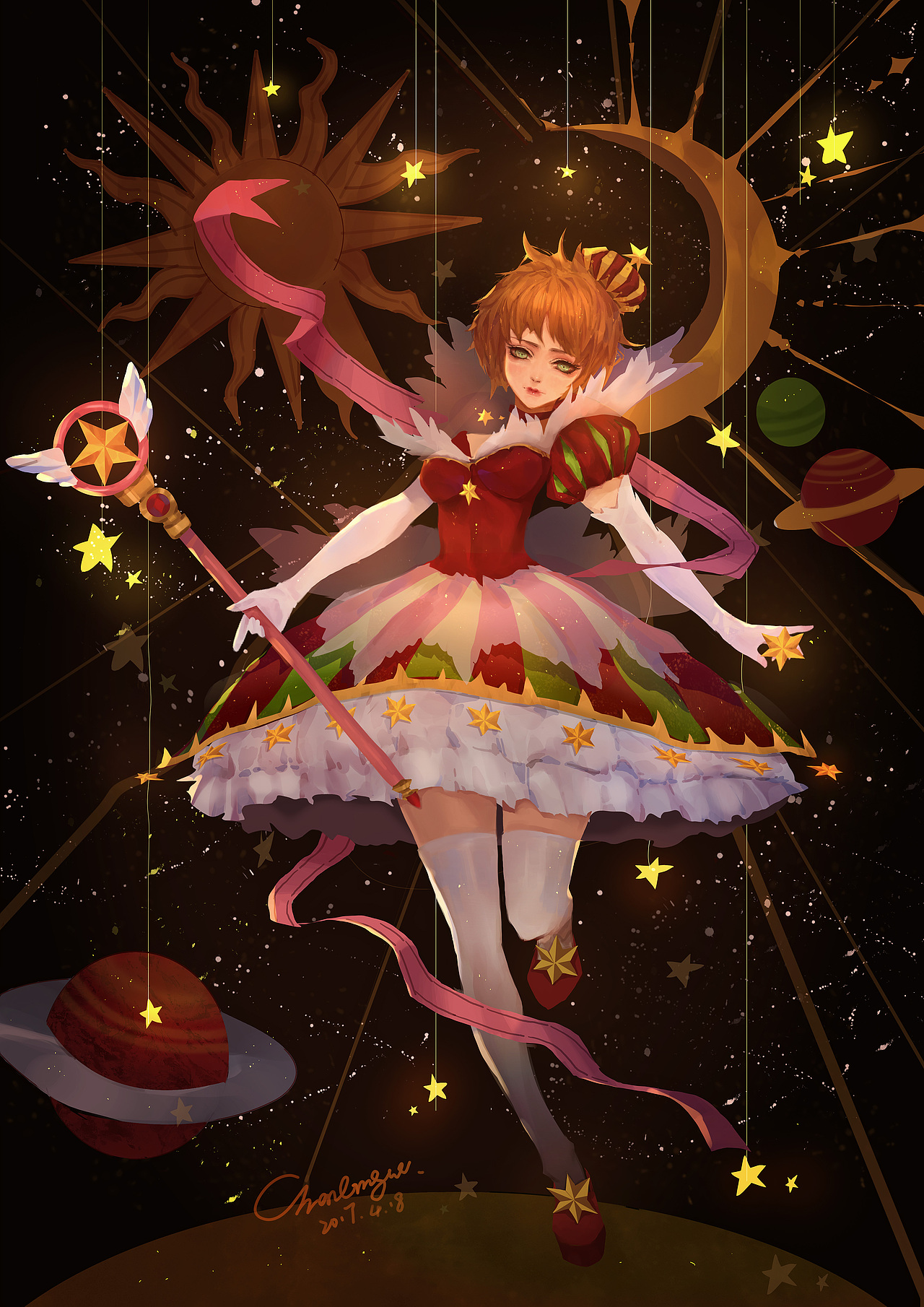 魔卡少女樱同人（图ZNzcyMTY2NzI=） - 艺术插画 - 站酷设计师Charlemagne原创素材 - 站酷ZCOOL