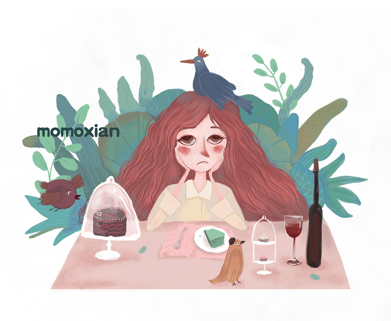 女孩的下午茶（图ZMTIxMTkzODg4） - 儿童插画 - 站酷设计师磨磨仙wr原创素材 - 站酷ZCOOL