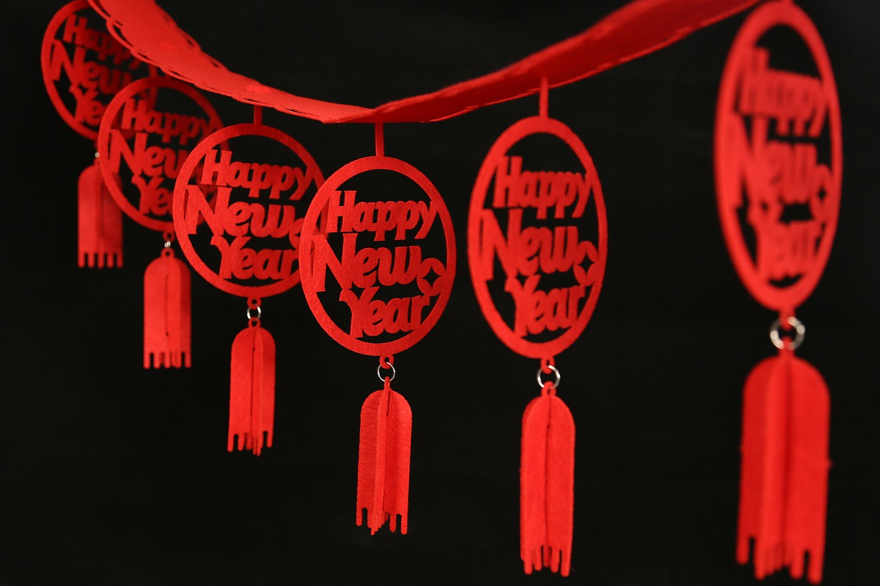 新年拉花气氛氛围装饰设计拍摄元旦拉花