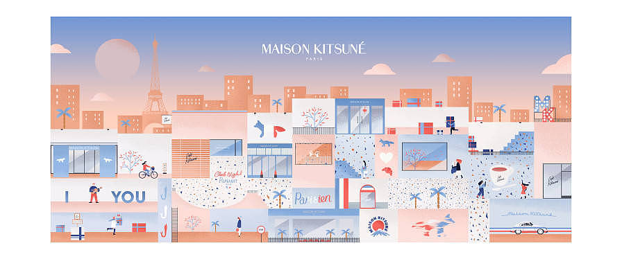 Maison Kitsune - Pairs Night 插画（图ZMjM4ODEwNTI4） - 商业插画 - 站酷设计师无方案设计工作室原创素材 - 站酷ZCOOL