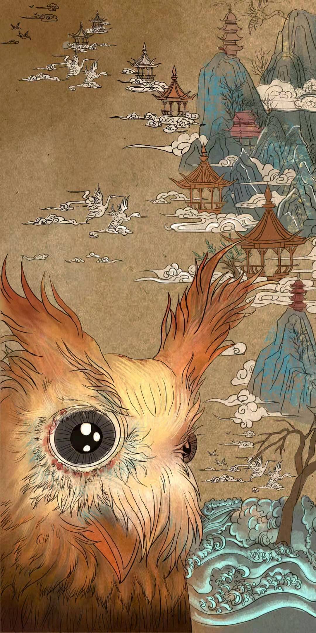 以《妇好鸮尊》背后的故事创作的五个画面|插画|艺术插画|hejunyu