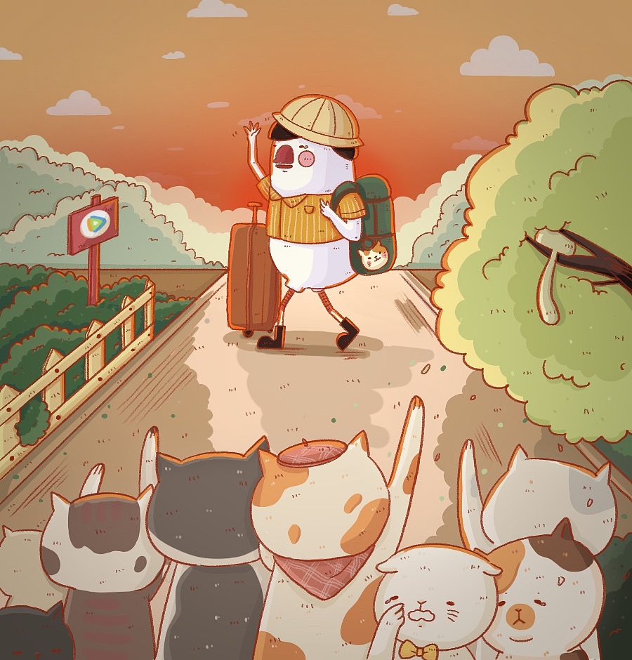 腾讯视频-小鹅日记-一起去旅行吧篇（图ZMjY5Mzg5NDM2） - 商业插画 - 站酷设计师宇宙废星原创素材 - 站酷ZCOOL