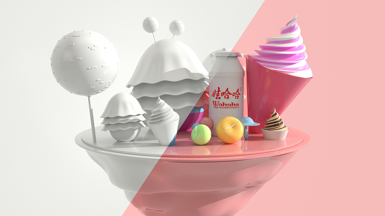 C4D 娃哈哈作品案例（图ZMjc3OTQ1OTgw） - 生活用品 - 站酷设计师阿勇AI设计师原创素材 - 站酷ZCOOL