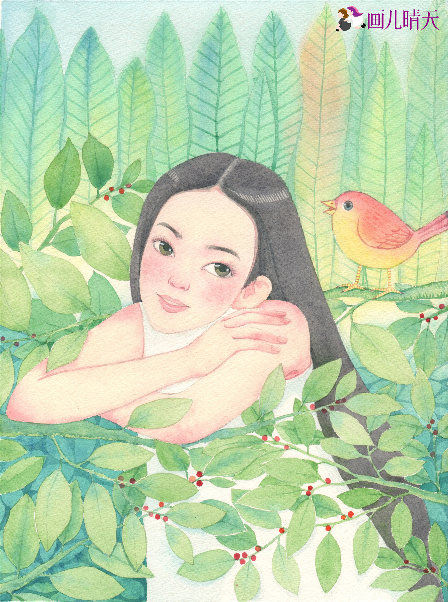 水彩插画人物头部系列15幅|插画|儿童插画|画儿晴天 - 原创作品