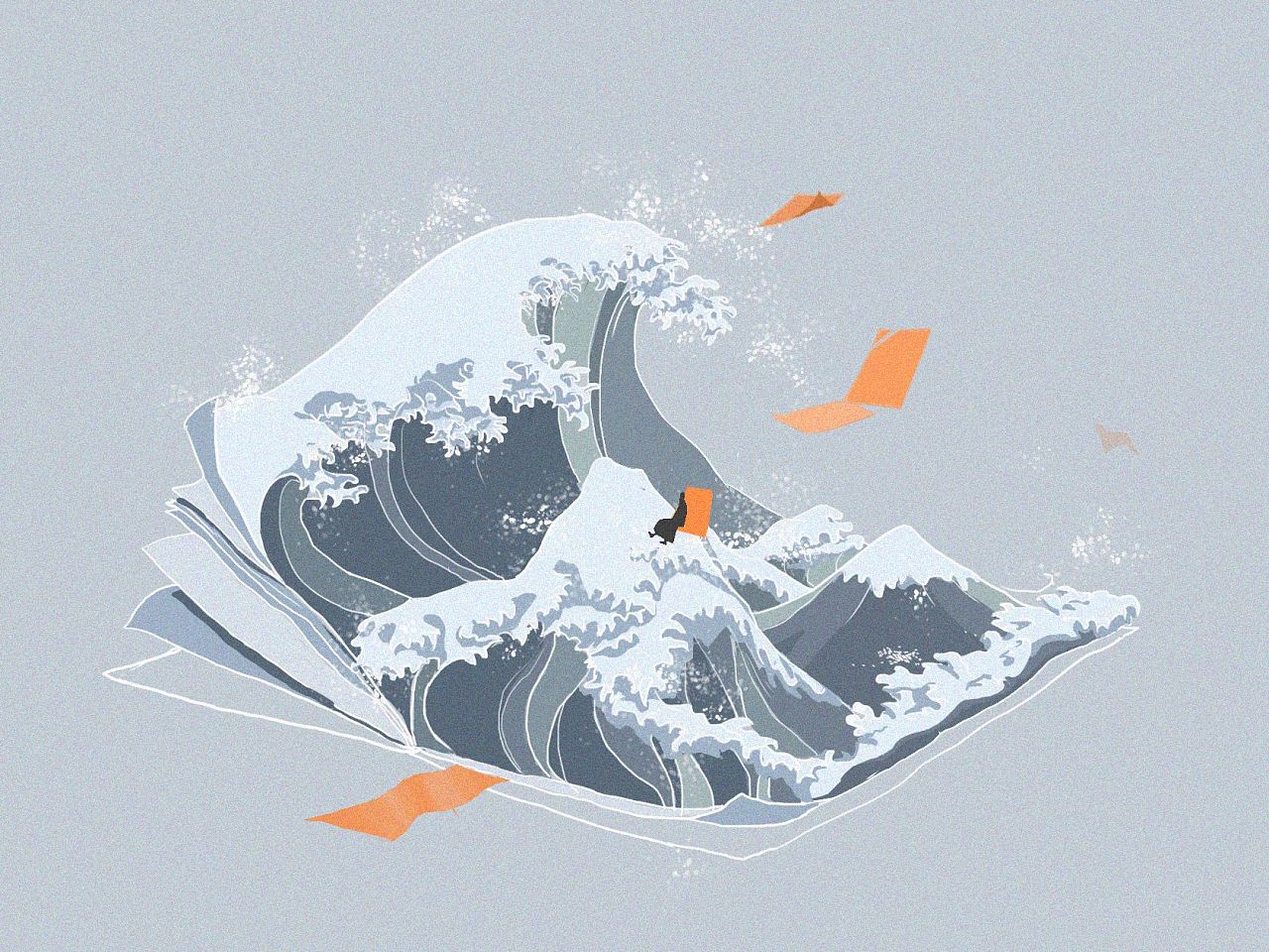 书海|插画|创作习作|白日梦想家和猫 - 原创作品 - 站酷 (zcool)