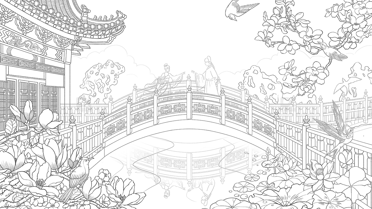 《清平乐》插图（图ZMjA0MjY3NjY0） - 商业插画 - 站酷设计师才仙插画原创素材 - 站酷ZCOOL