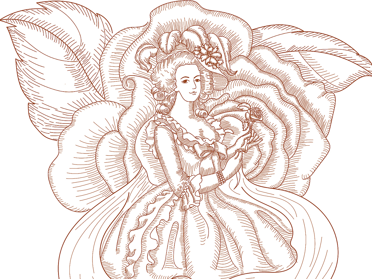 版画风中世纪风插画包装设计