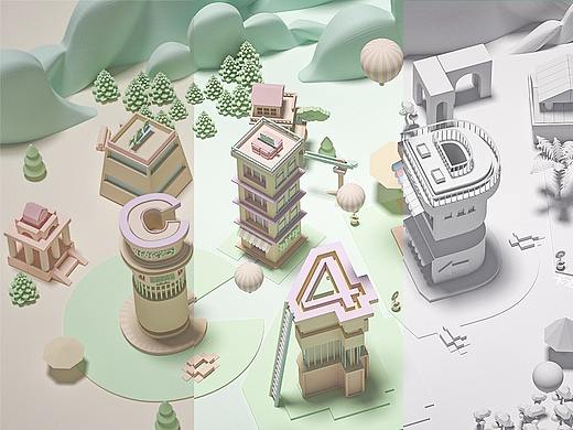 C4D卡通小場景建模+渲染練習(xí)（個人主頁-ZMzc3MzM2NzY=） - 場景 - 站酷設(shè)計師Hj積發(fā)原創(chuàng)素材 - 站酷ZCOOL