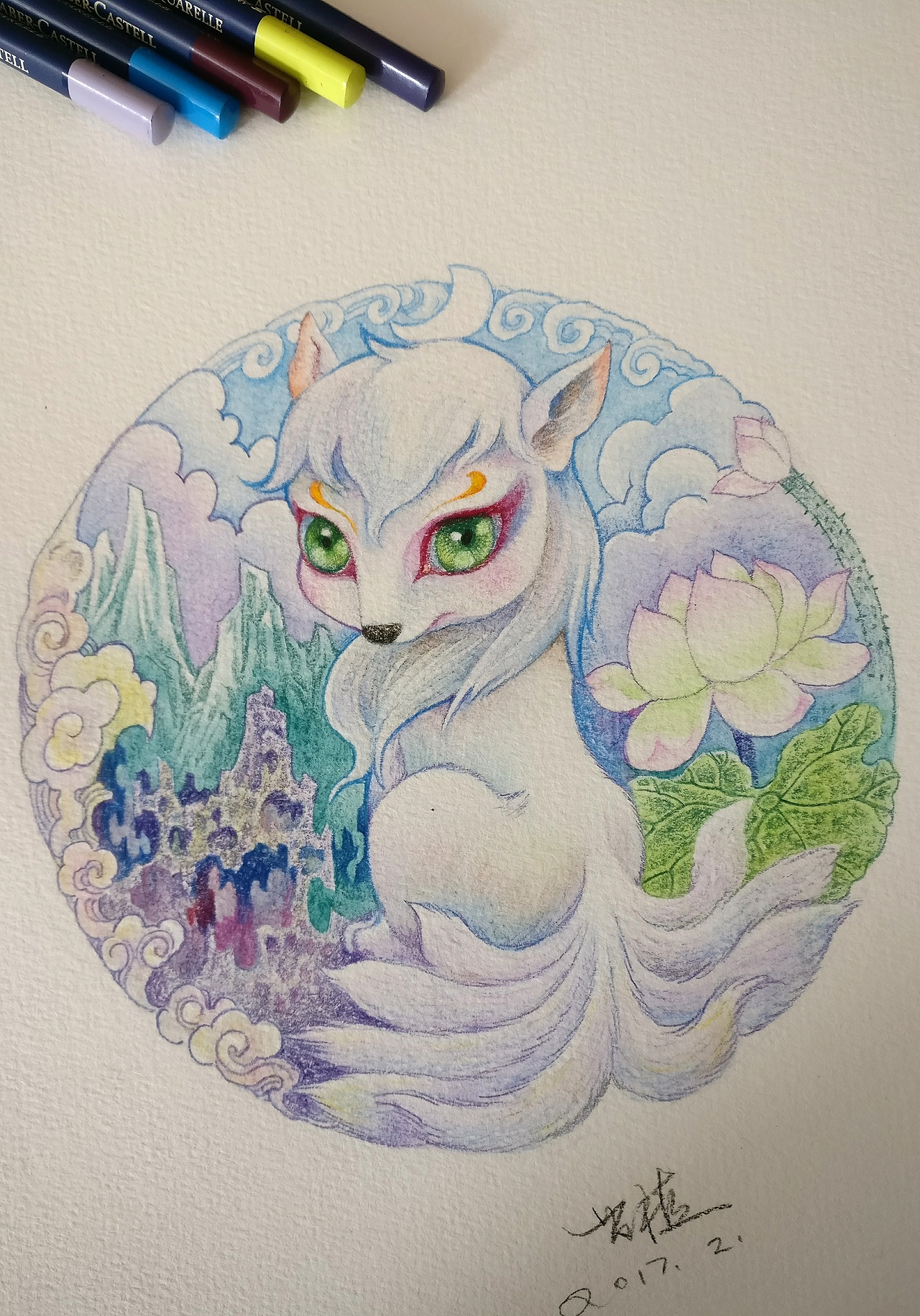 《山海经》之q版九尾狐