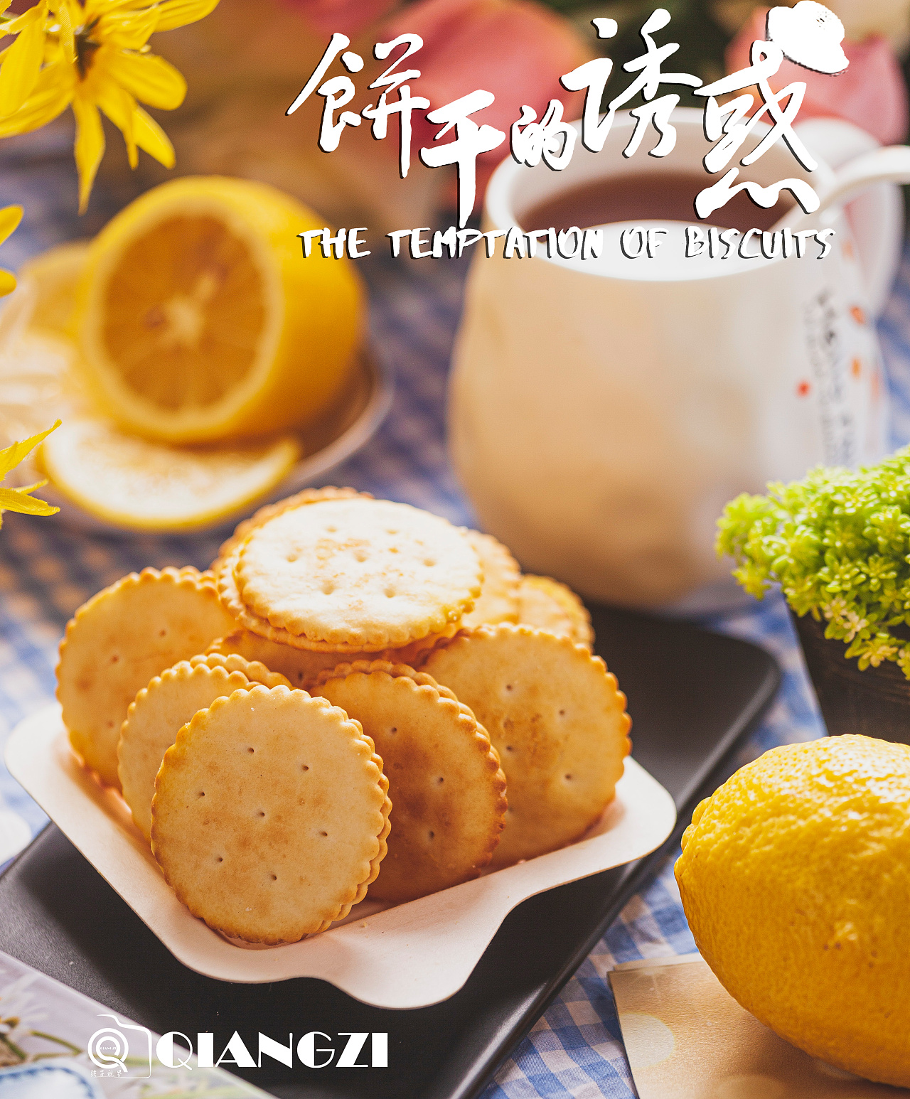 乐味口汉莎三文治夹心饼干食品广告图:圈点摄影培训