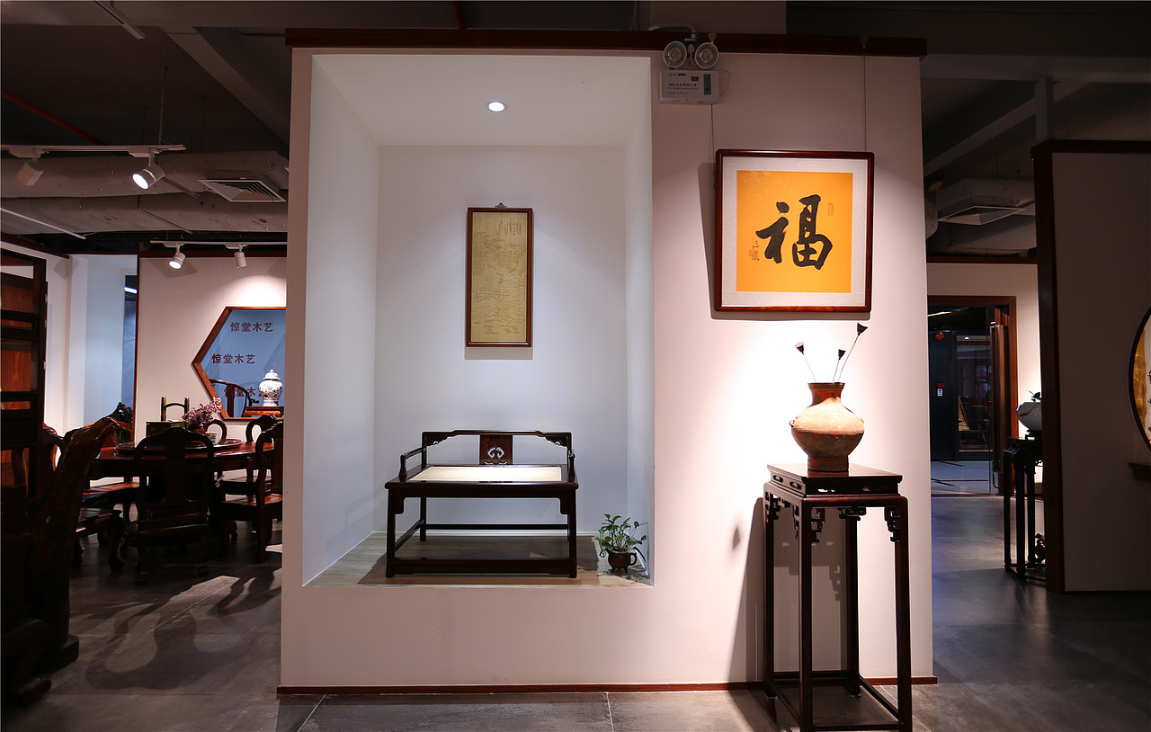 中式展厅设计 | 龍熙堂红木艺术展厅（图ZNTYxMDUyMDg=） - 家装设计 - 站酷设计师一心设计李健原创素材 - 站酷ZCOOL