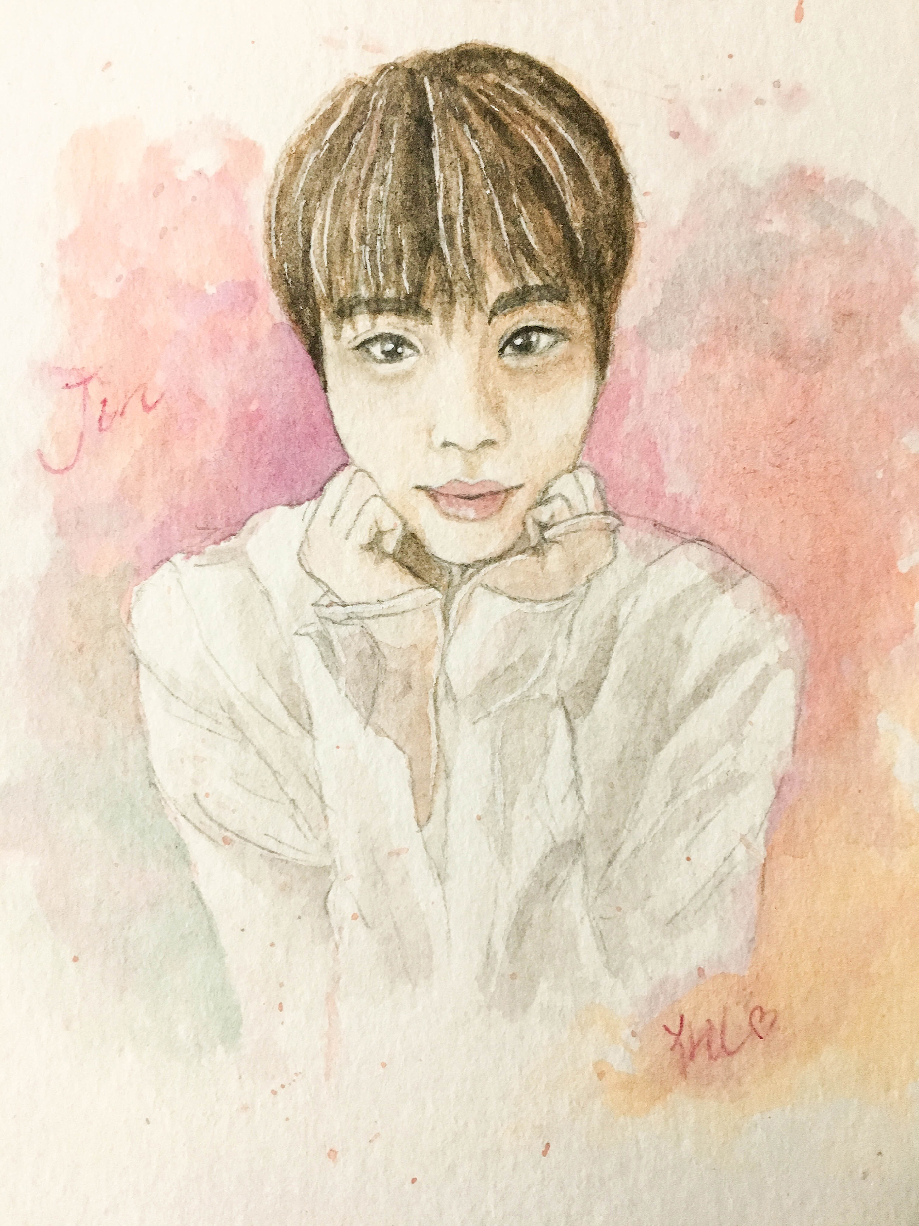 防弹少年团bts(全体)水彩手绘