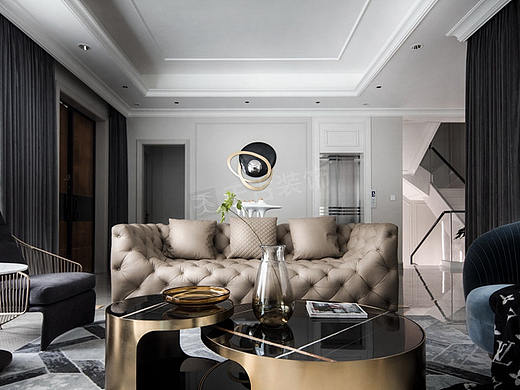 重庆金科九曲河装修竣工图,现代简约联排别墅设计案例