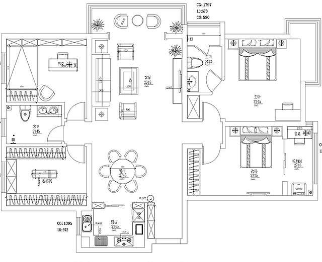 郑州鸿园180平四室装修现代简约风格装修样板间设计