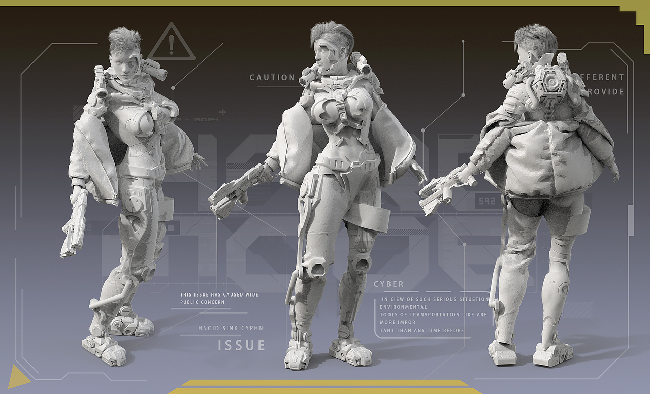 赛博朋克角色设计（图ZMjI5OTUwMjMy） - 人物/生物 - 站酷设计师八角三分原创素材 - 站酷ZCOOL