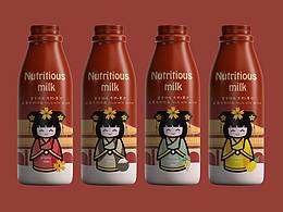 哇哈哈营养快线进口欧洲的包装和海报设计