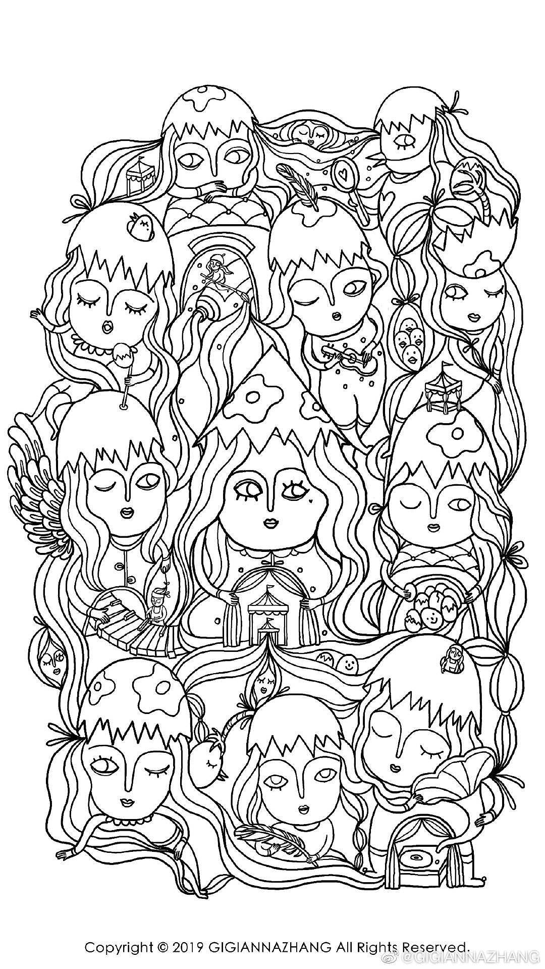 鸡蛋青年节海报插画和国际3D打印节插画以及黑白线稿