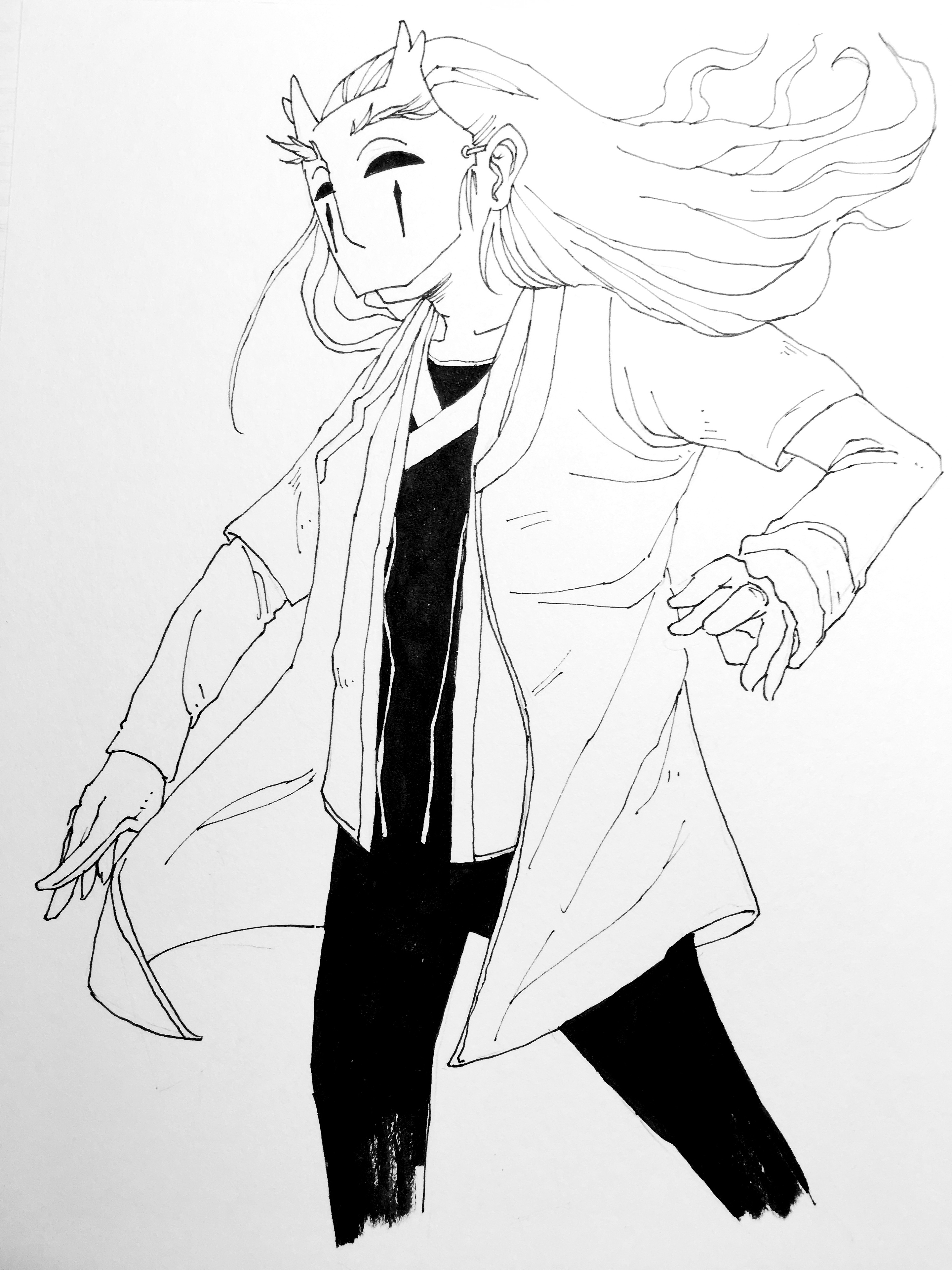 画一组戴面具的人