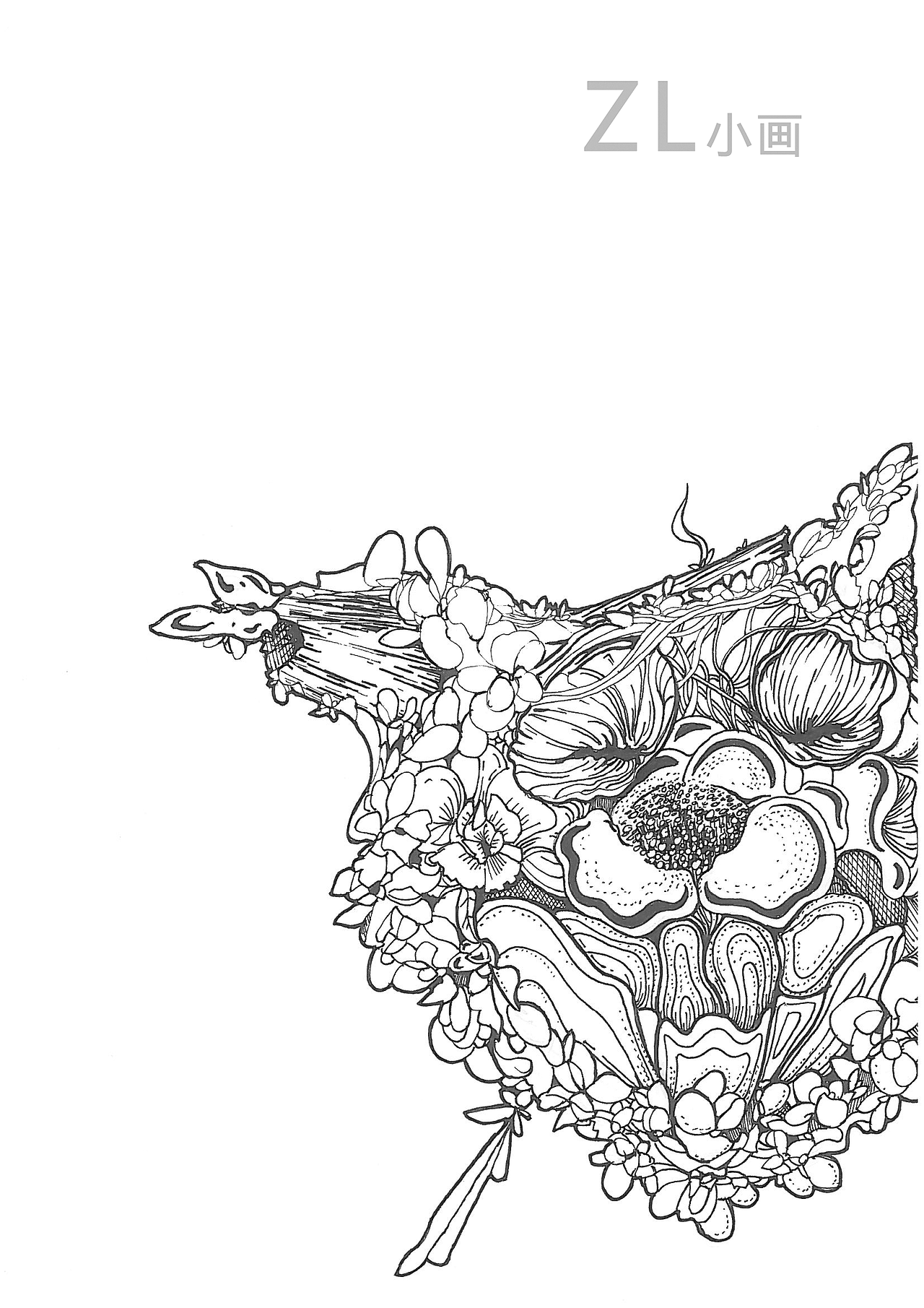 原创黑白插画（图ZMTg3NjgzMjM2） - 绘画 - 站酷设计师龍龍吖原创素材 - 站酷ZCOOL
