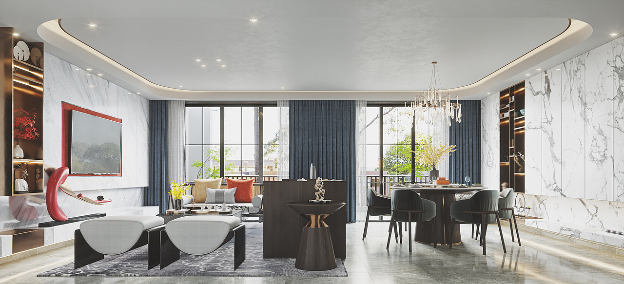 现代 新中式！（图ZMjEzNzE3NjA4） - 家装设计 - 站酷设计师异乡人y原创素材 - 站酷ZCOOL