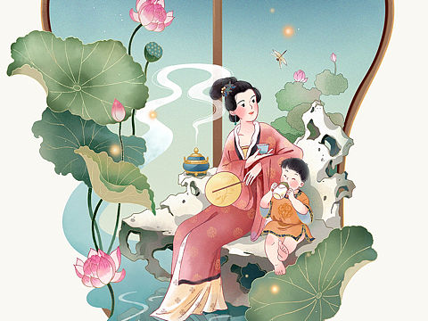 一套古风节气插画