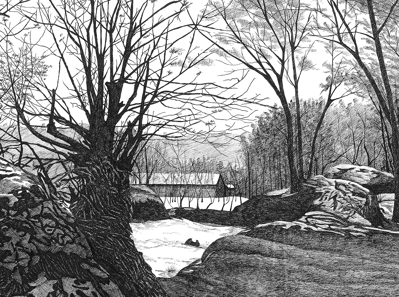 钢笔画雪景（图ZMjYzNDY3MDQ=） - 绘画 - 站酷设计师loong_原创素材 - 站酷ZCOOL