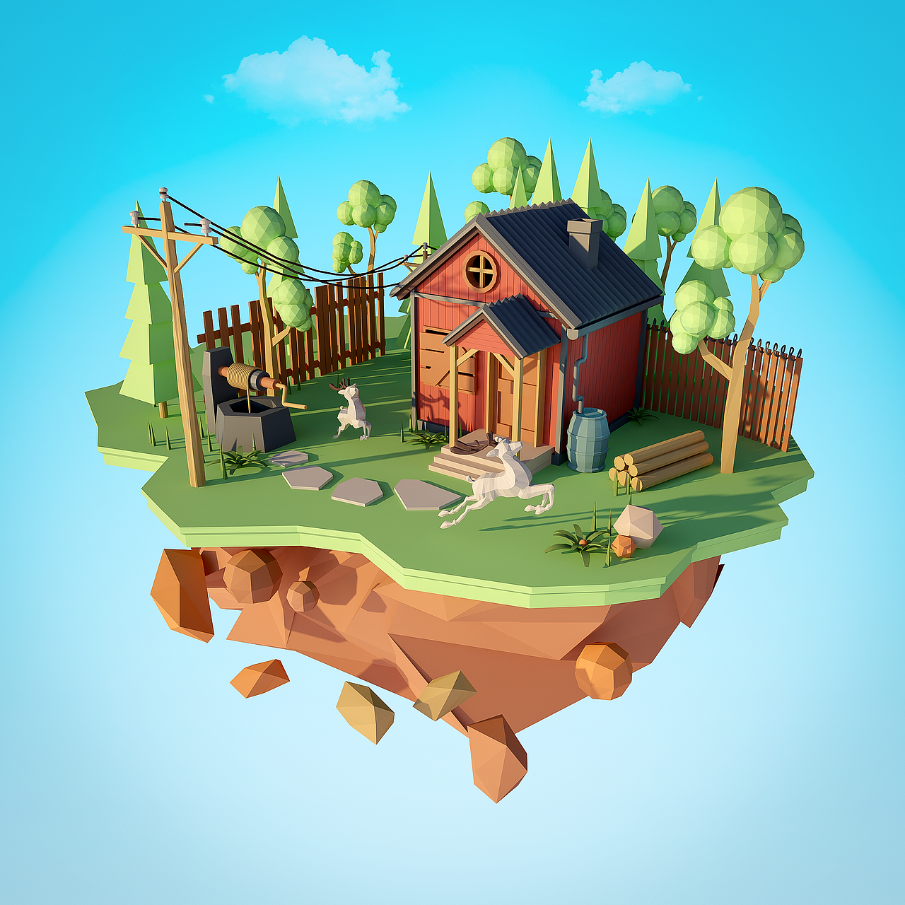 c4d多边形建模日常|三维|其他三维|wqk20_原创作品-站酷(zcool)