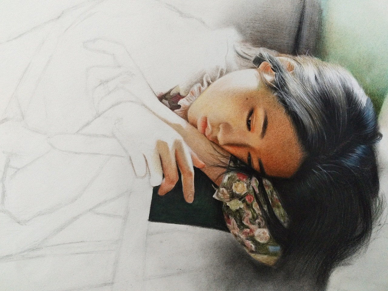 阳光下的女孩（图ZMTYwOTczNTQ4） - 绘画 - 站酷设计师李胜仁原创素材 - 站酷ZCOOL