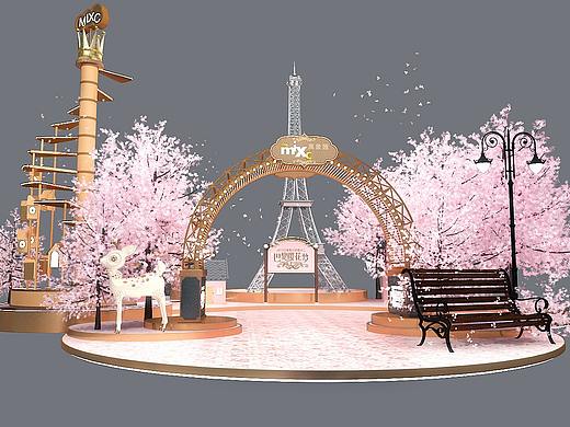 樱花美陈  展位 展厅 活动  家装效果图制作