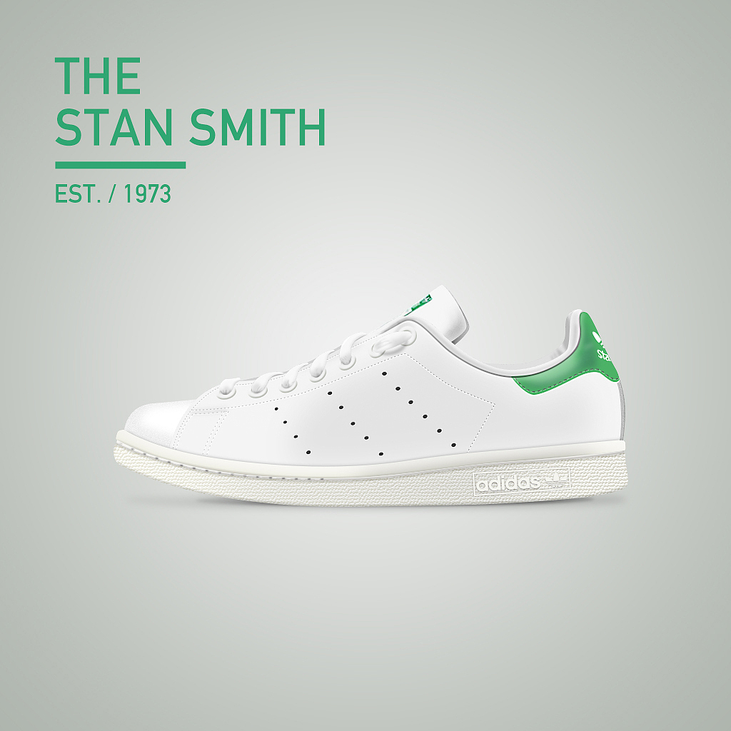 拟物练习 - 三叶草 Stan Smith 小白鞋一枚（图ZNTA5NTM4MjQ=） - 图标 - 站酷设计师木蒙原创素材 - 站酷ZCOOL