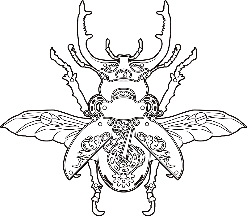 蒸汽朋克机械黄金甲虫 练习|插画|商业插画|吉祥鱼 - 原创作品 - 站酷