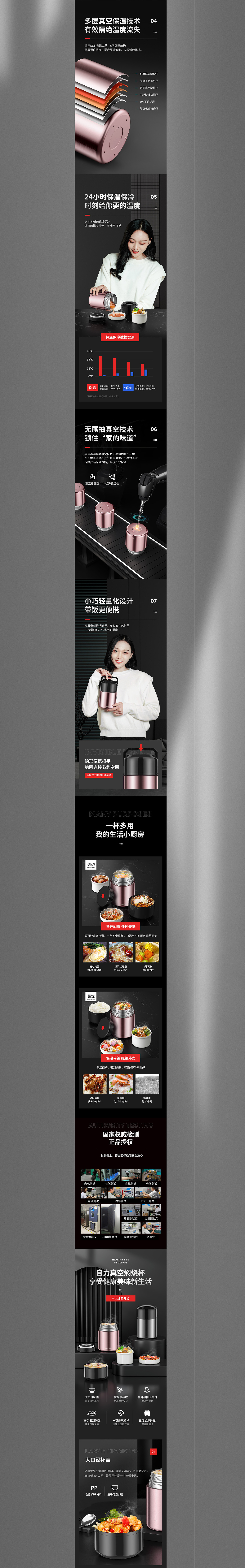 X3 焖烧杯/保温饭盒 详情页 渲染+设计全案分享