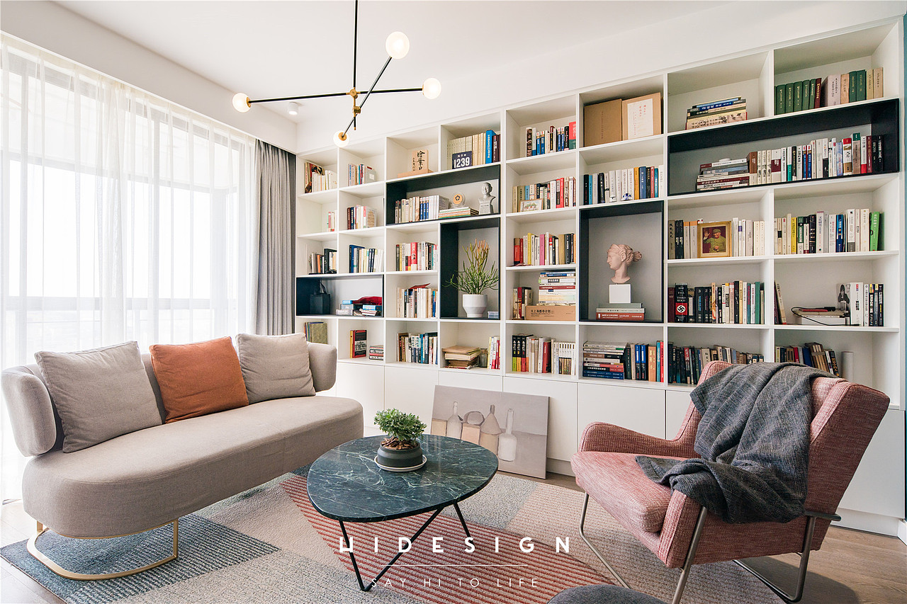 HiDesign丨象源丽都 90平丨围合式客厅 混搭风丨实景（图ZMTYwNzg3MDMy） - 家装设计 - 站酷设计师HiDesign嗨设计原创素材 - 站酷ZCOOL