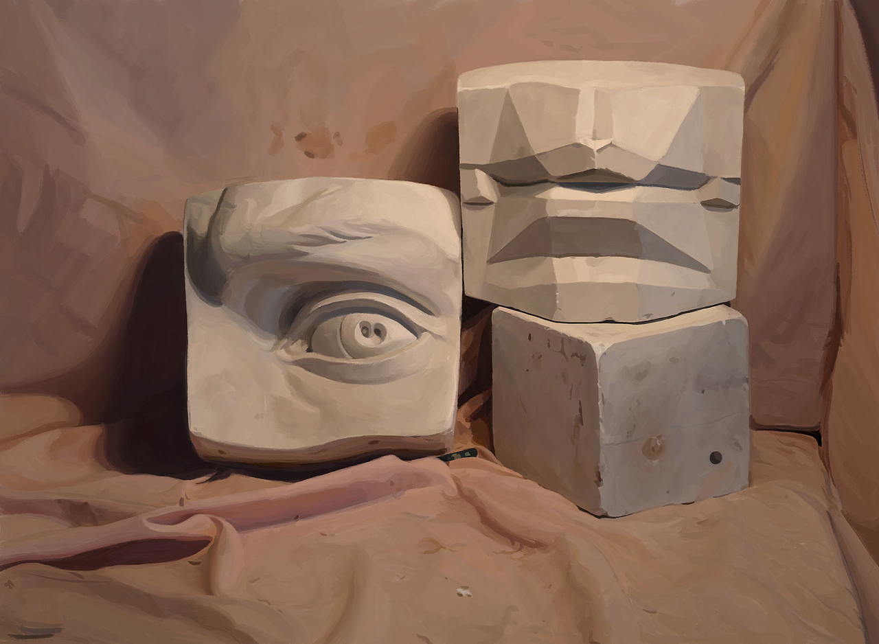 石膏靜物繪畫（圖ZODQxNzE2NDg=） - 繪畫 - 站酷設(shè)計師環(huán)玲子原創(chuàng)素材 - 站酷ZCOOL