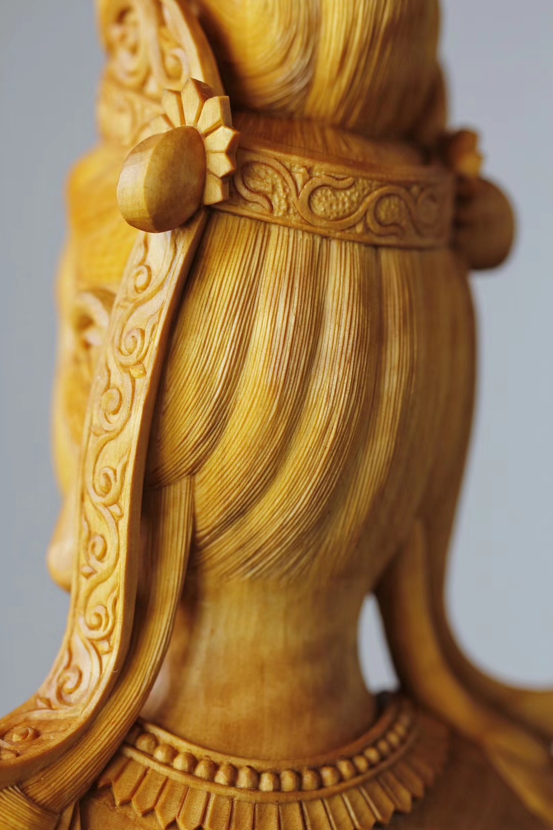 合掌观音 | 黄杨木清刀制像