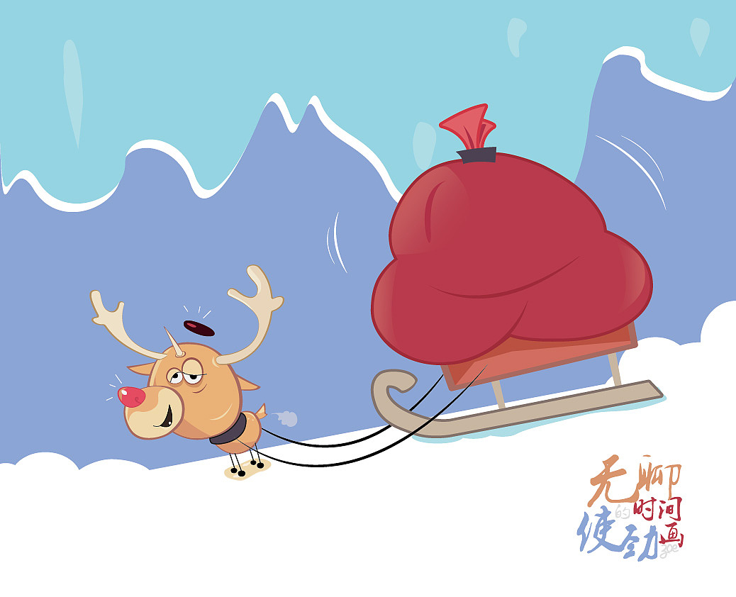圣诞节- 驯鹿(无聊的时间使劲画)