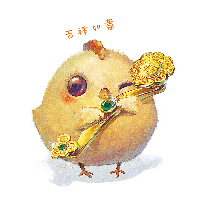 【萌宠 by 雪娃娃】小叽叽送大鸡币，鸡像如意~（图ZNjkyMTQxOTI=） - 商业插画 - 站酷设计师雪娃娃童画原创素材 - 站酷ZCOOL