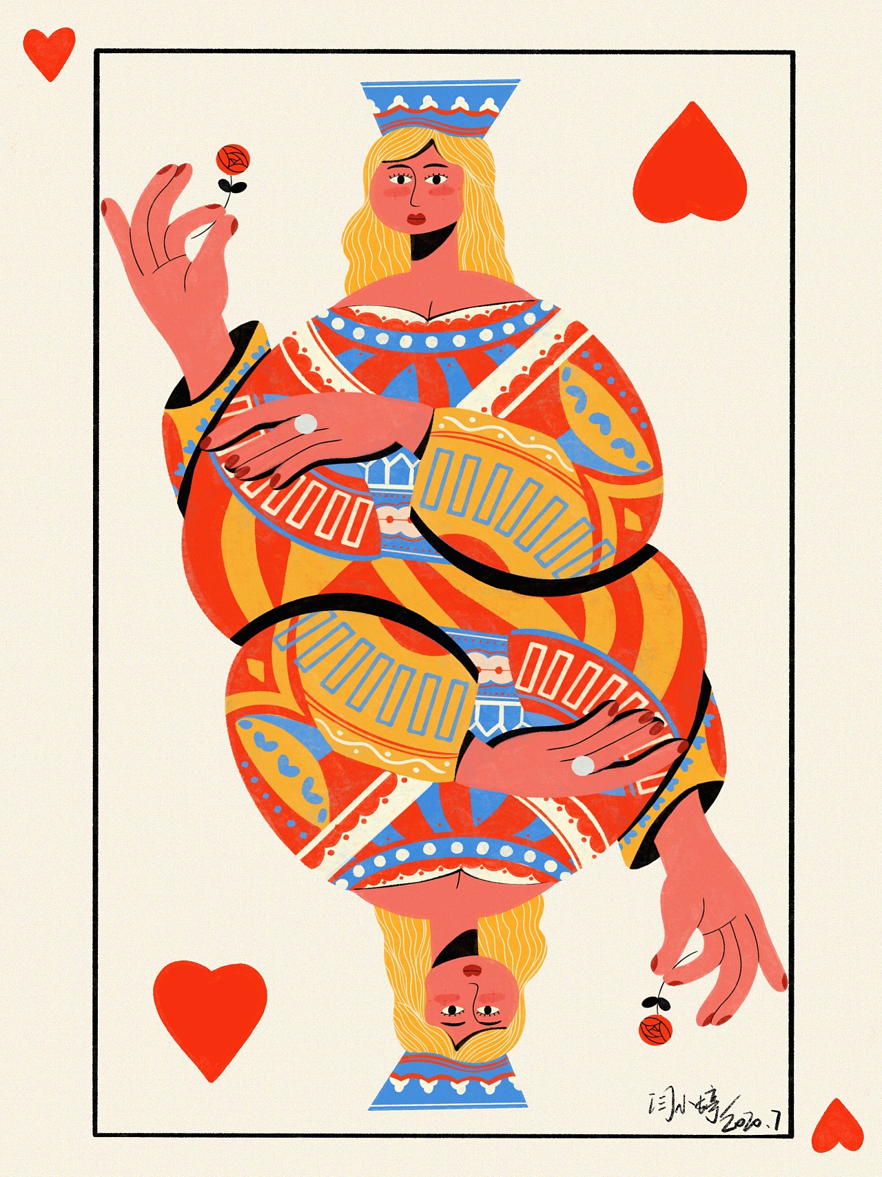 手绘卡通彩色扑克牌图片素材免费下载 - 觅知网