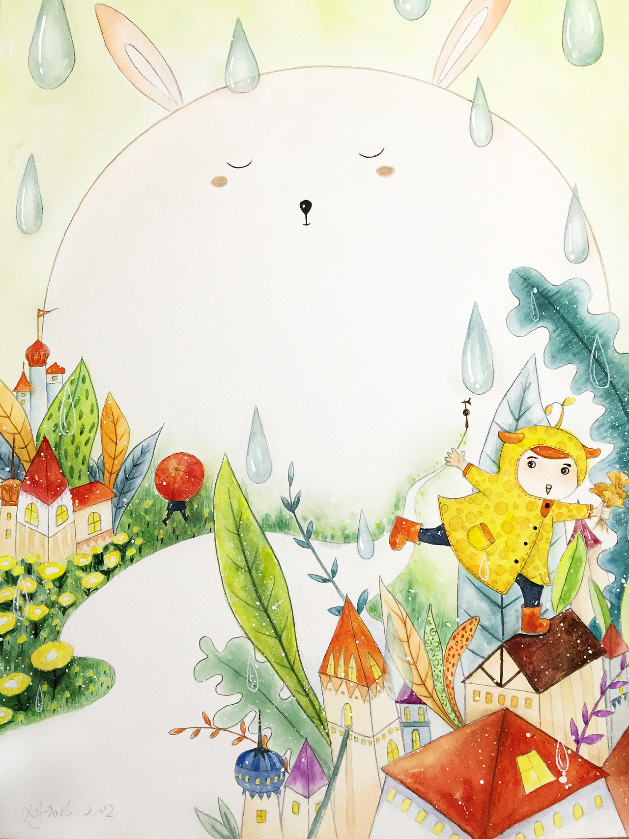 下雨了（图ZNTAxNjI5NDA=） - 商业插画 - 站酷设计师hello飞扬原创素材 - 站酷ZCOOL