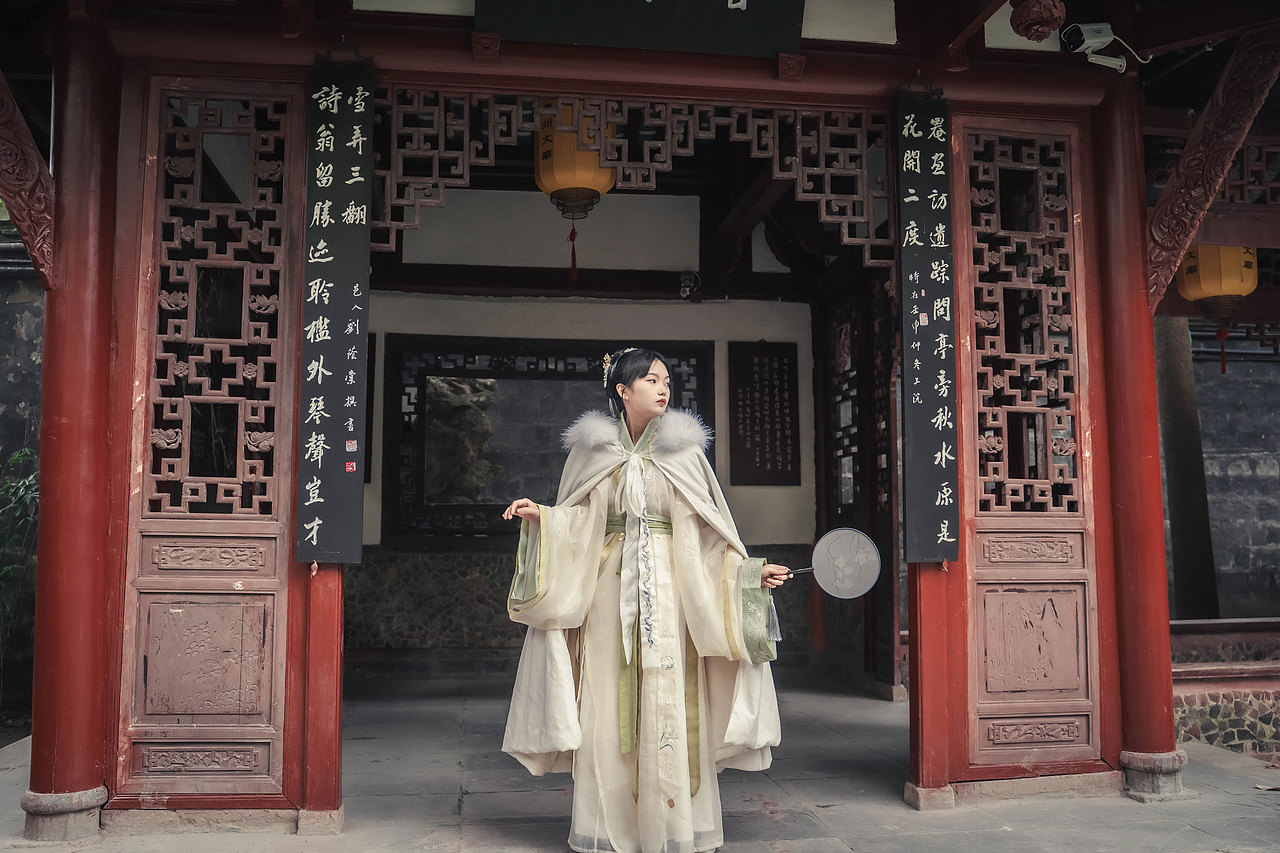 崇州魇画池汉服人像